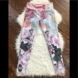 Anthropologie Pure + Good Frosted Floral Leggings